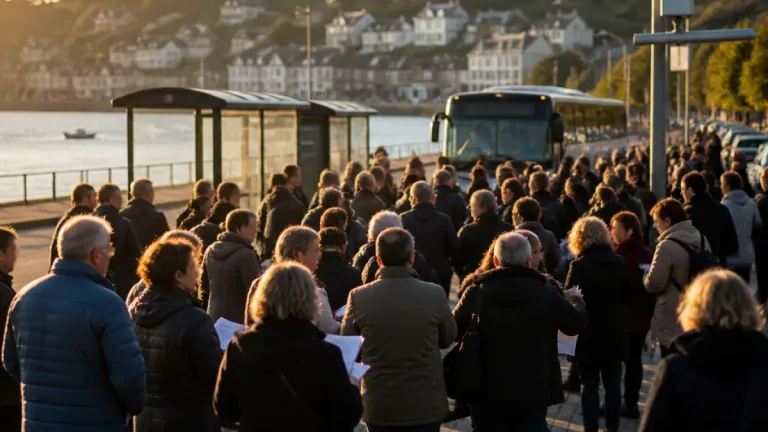 Más de 300 vecinos de Pasaia protestan contra los recortes en las líneas de Lurraldebus